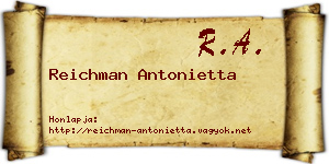 Reichman Antonietta névjegykártya